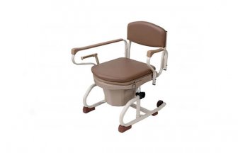 ナーセントポータブルトイレスチール製丸型（長短取っ手）