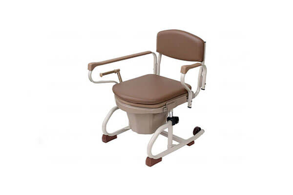 ナーセントポータブルトイレスチール製丸型(長短取っ手)