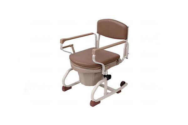 ナーセントポータブルトイレスチール製丸型(両中取っ手)